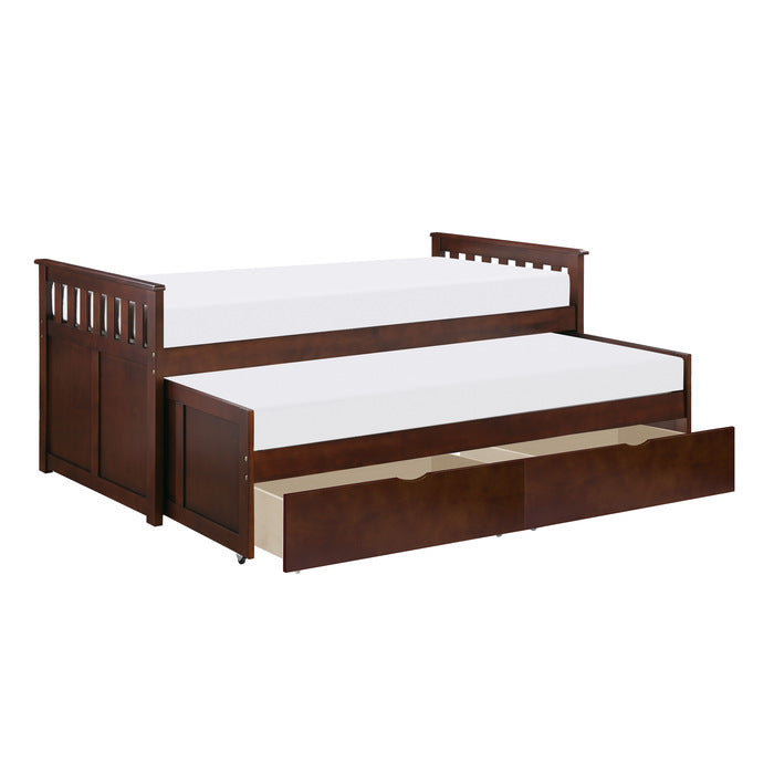 Rowe Dark Cherry Twin/Twin Bed With Storage Boxes