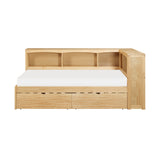 Bartly Natural Pine Twin Bookcase Corner Bed With Storage Boxes