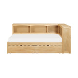 Bartly Natural Pine Twin Bookcase Corner Bed With Storage Boxes