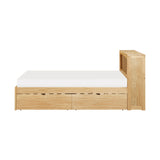 Bartly Natural Pine Twin Bookcase Bed With Storage Boxes