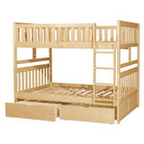 Bartly Natural Pine Full/Full Bunk Bed With Storage Boxes