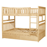 Bartly Natural Pine Full/Full Bunk Bed With Storage Boxes