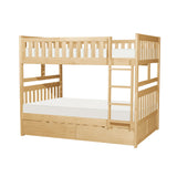Bartly Natural Pine Full/Full Bunk Bed With Storage Boxes