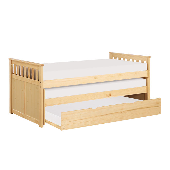Bartly Natural Pine Twin/Twin Bed With Twin Trundle