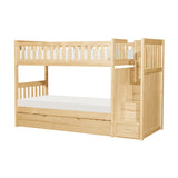 Bartly Natural Pine Twin/Twin Step Bunk Bed With Twin Trundle