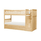 Bartly Natural Pine Twin/Twin Step Bunk Bed With Storage Boxes