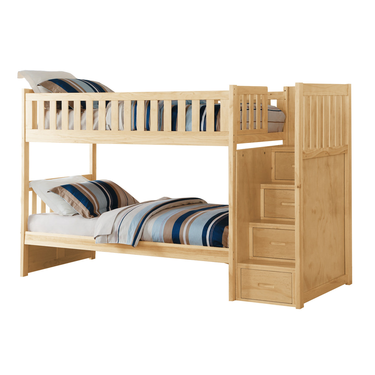 Bartly Natural Pine Twin/Twin Step Bunk Bed