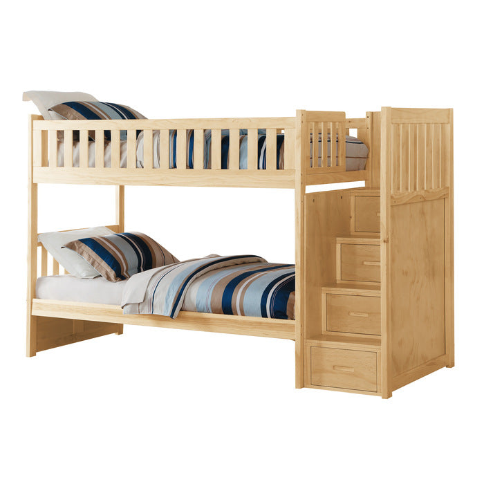 Bartly Natural Pine Twin/Twin Step Bunk Bed