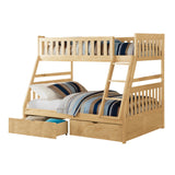 Bartly Natural Pine Twin/Full Bunk Bed With Storage Boxes