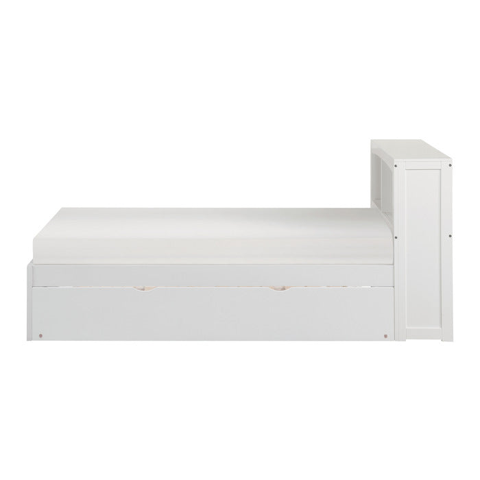Galen White Twin Bookcase Bed With Trundle