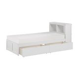 Galen White Twin Bookcase Bed With Storage Boxes