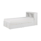 Galen White Twin Bookcase Bed With Storage Boxes