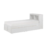 Galen White Twin Bookcase Bed With Storage Boxes