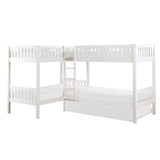 Galen White Corner Bunk Bed With Twin Trundle