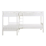 Galen White Corner Bunk Bed