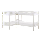 Galen White Corner Bunk Bed