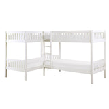 Galen White Corner Bunk Bed