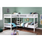 Galen White Corner Bunk Bed