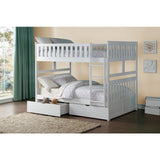 Galen White Full/Full Bunk Bed With Storage Boxes