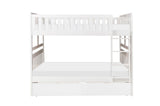 Galen White Full/Full Bunk Bed With Storage Boxes