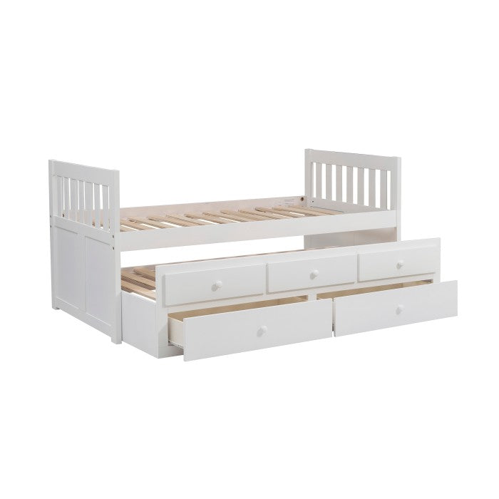 Galen White Twin/Twin Trundle Bed