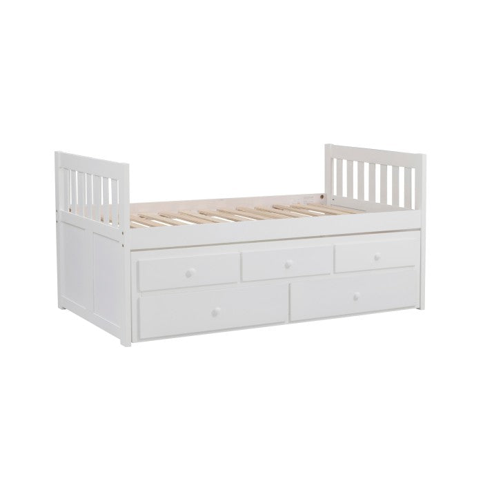 Galen White Twin/Twin Trundle Bed