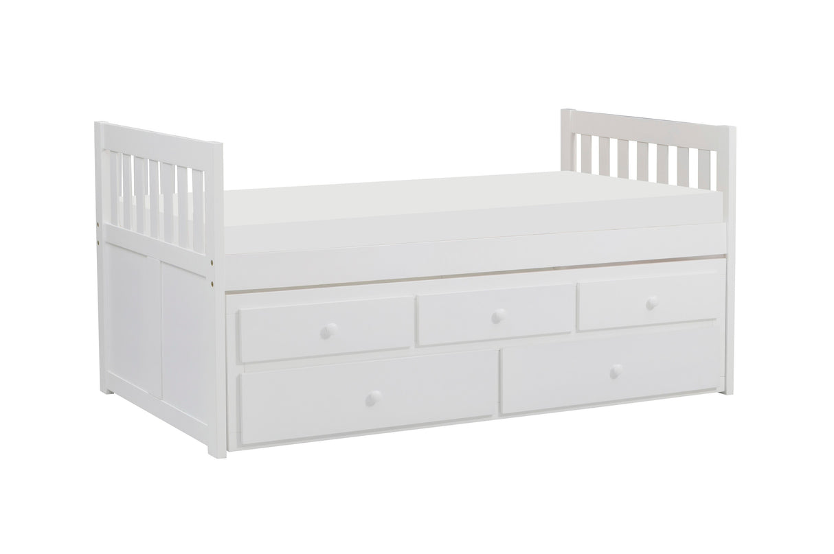 Galen White Twin/Twin Trundle Bed