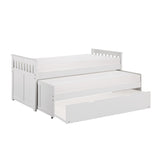 Galen White Twin/Twin Bed With Twin Trundle