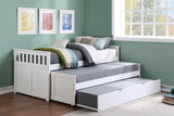 Galen White Twin/Twin Bed With Twin Trundle