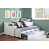 Galen White Twin/Twin Bed With Twin Trundle