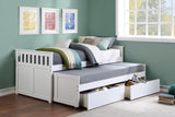 Galen White Twin/Twin Bed With Storage Boxes