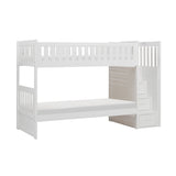 Galen White Twin/Twin Step Bunk Bed