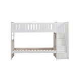 Galen White Twin/Twin Step Bunk Bed