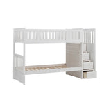 Galen White Twin/Twin Step Bunk Bed