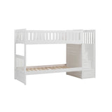 Galen White Twin/Twin Step Bunk Bed