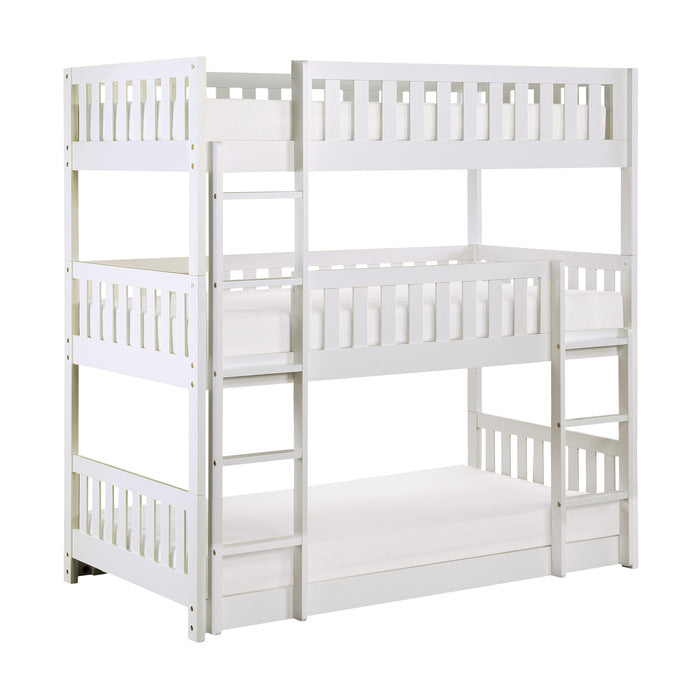 Galen White Triple Bunk Bed