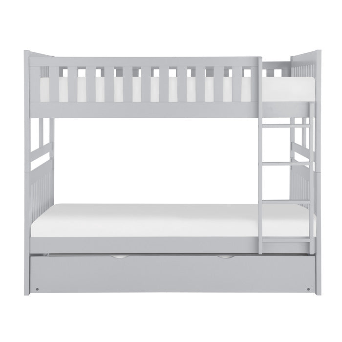 Orion Gray Full/Full Bunk Bed With Twin Trundle