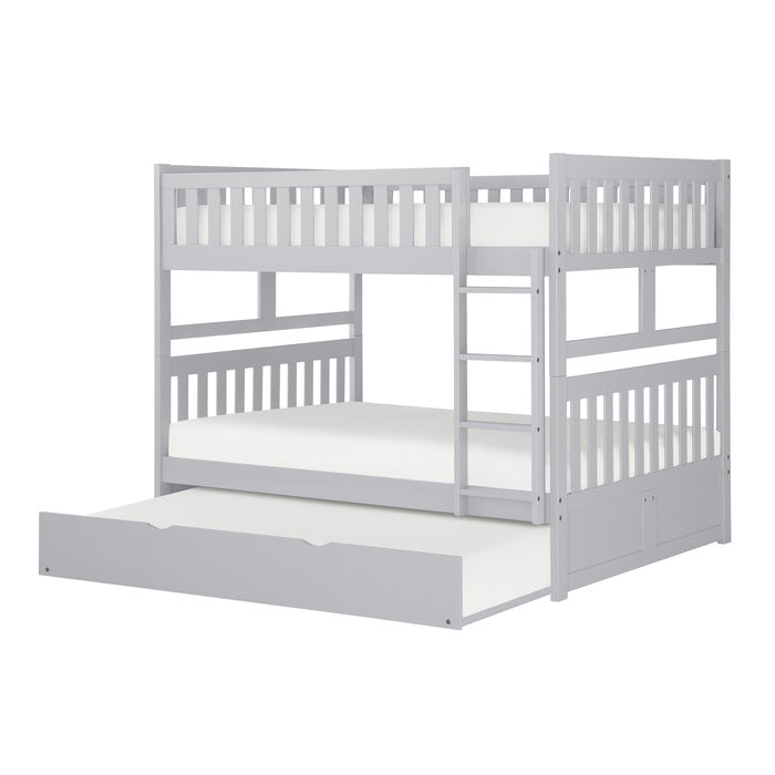 Orion Gray Full/Full Bunk Bed With Twin Trundle