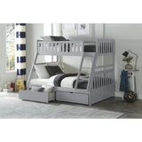 Orion Gray Twin/Full Bunk Bed With Storage Boxes