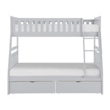 Orion Gray Twin/Full Bunk Bed With Storage Boxes