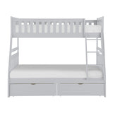 Orion Gray Twin/Full Bunk Bed With Storage Boxes