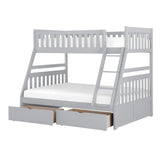 Orion Gray Twin/Full Bunk Bed With Storage Boxes