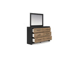 Vertani Black Queen Panel Bed, Dresser And Mirror