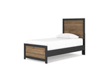 Vertani Black Twin Panel Bed, Dresser And Mirror