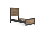 Vertani Black Twin Panel Bed, Dresser And Mirror