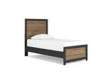 Vertani Black Twin Panel Bed, Dresser And Mirror