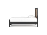 Vertani Black Twin Panel Bed, Dresser And Mirror