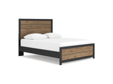 Vertani Black Queen Panel Bed, Dresser And Mirror