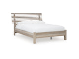 Hasbrick Tan Queen Slat Panel Bed
