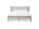 Hasbrick Tan Queen Slat Panel Bed